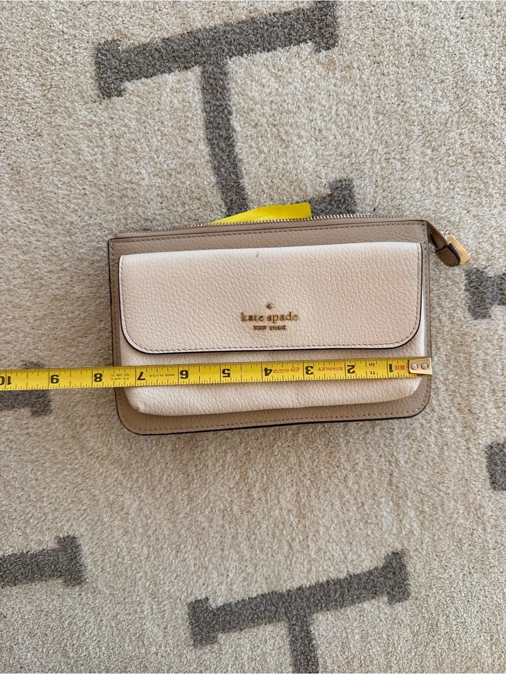 kate spade Beige, Cream Leila small flap crossbody bag